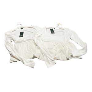 (2 shirts) NWT Wild Fable White Peplum Long Sleeve Blouse XS